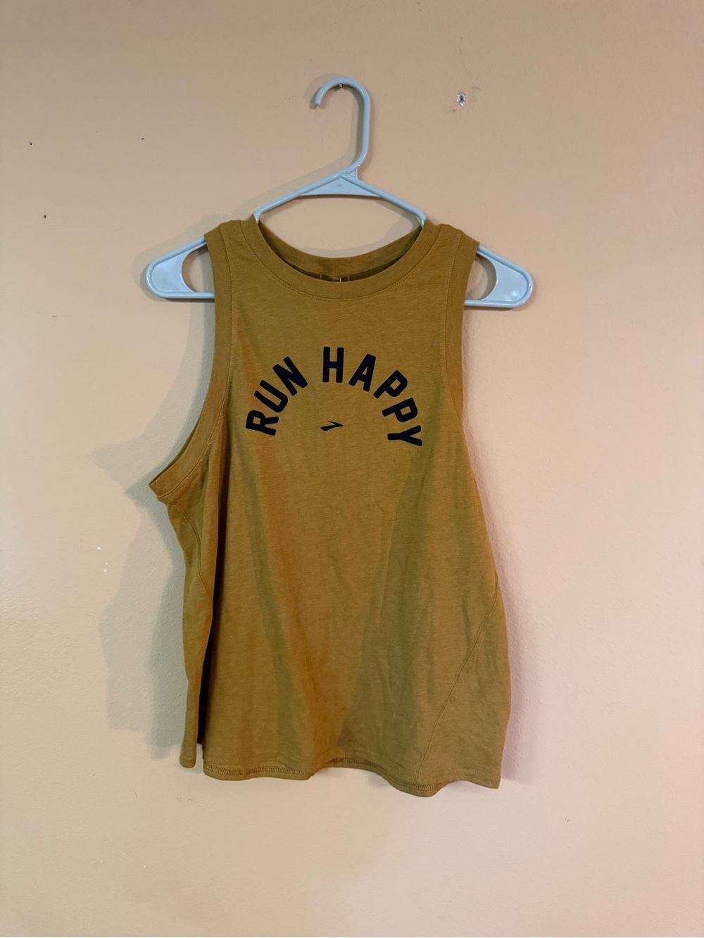 Brooks Women’s Tank Top - Mustard Yellow with Black Graphic